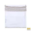 recycled PEVA bag for duvet&sheet with recycled linen pattern non-woven trim