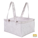 Recycled linen pattern non-woven storage bag for throw and blanket